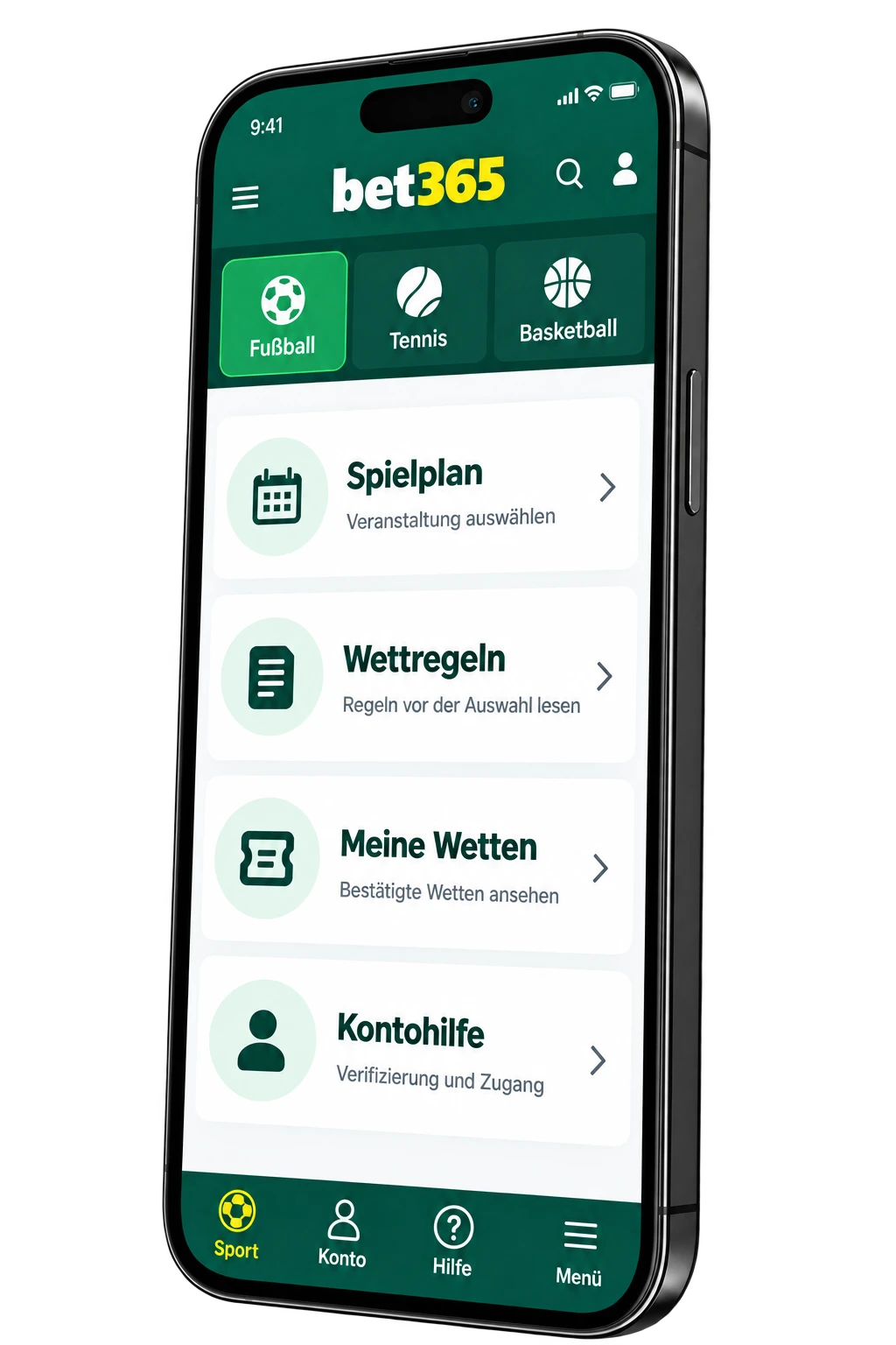 Illustration der mobilen bet365 App